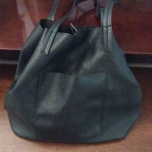 Street level large slouchy tote black vegan